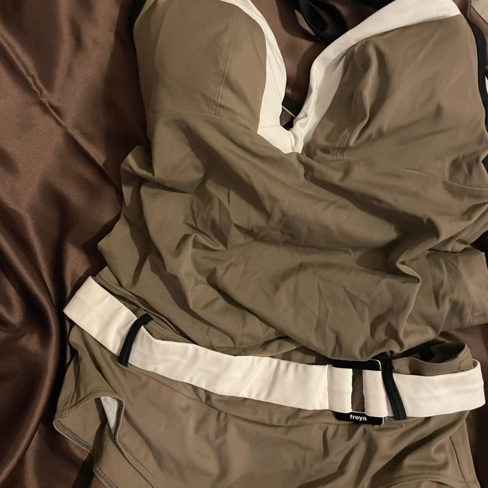 Freya Khaki and White Vodkatini Tankini